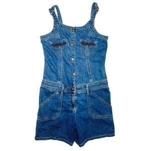 Y2K Denim Shorts Overalls